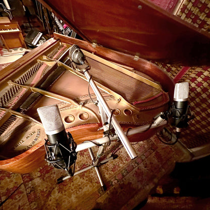 Base 4 Stands Stereo Attachment stereo miking a piano