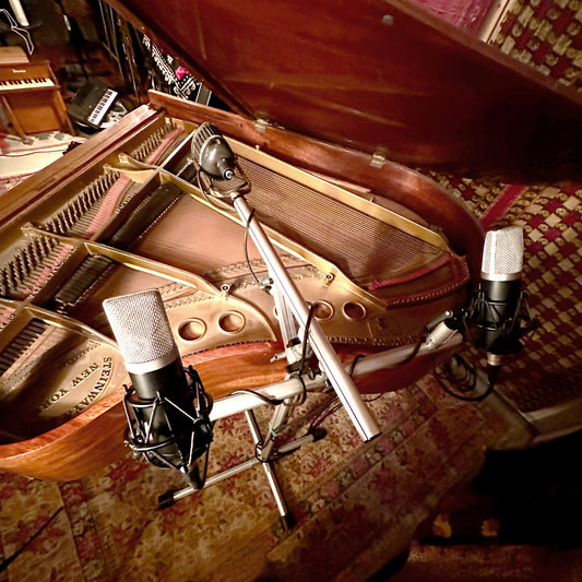 Base 4 Stands Stereo Attachment stereo miking a piano