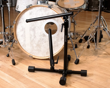 Base 4 Stands Shorty Double Mic Kit on a kick drum